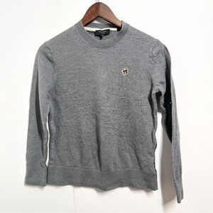 Ted Baker Sweater Women Size 4 Gray Long Sleeve Pullover Crew Neck 100% Wool